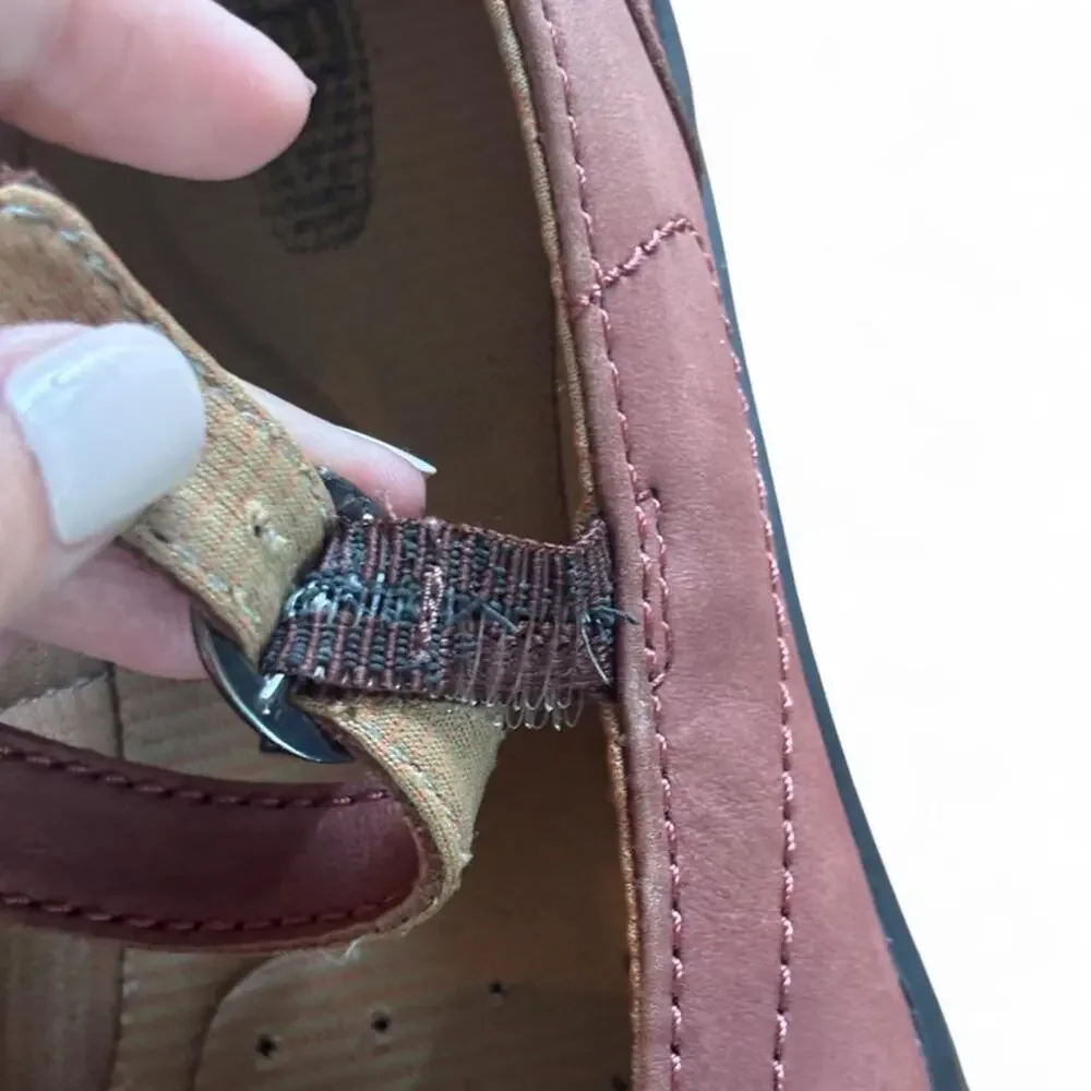 KEEN Sterling City Leather Mary Jane Comfort Flats Brown Burgundy Women's Size 7